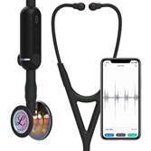 Cliquez sur l’image pour voir les détails du produit :Stéthoscope Littmann Core Digital Noir/Arc-en-ciel