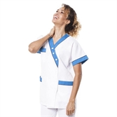 Cliquez sur l’image pour voir les détails du produit :Tunique Timme Blanche et Turquoise, T0-T5