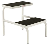 Cliquez sur l’image pour voir les détails du produit :Marchepied 2 marches en métal blanc